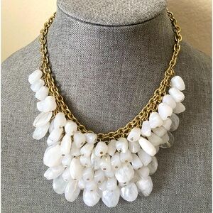 Vintage 90s Artisan Faceted Acrylic Beads BIB Necklace